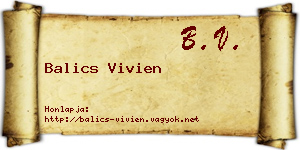Balics Vivien névjegykártya